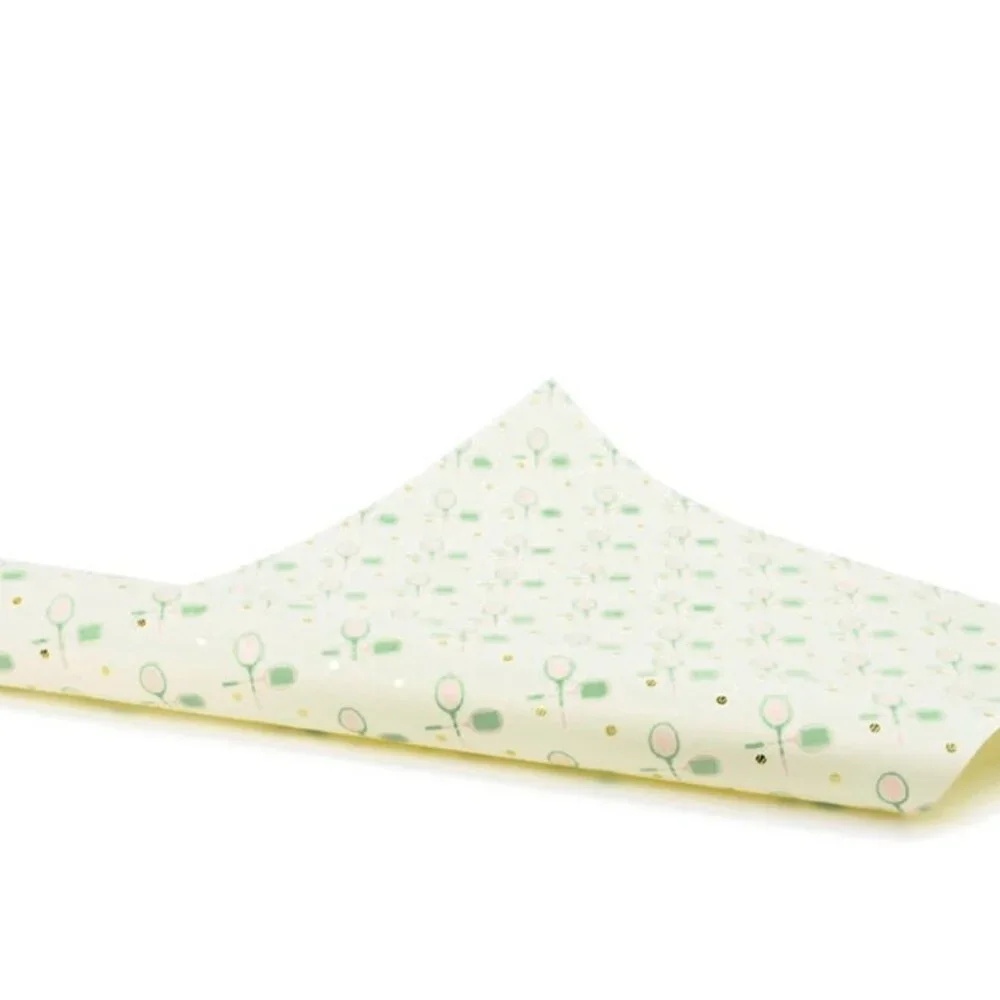 Tennis Cream/Green/Pink/Gold Foil Wrapping Paper Gift Wrap